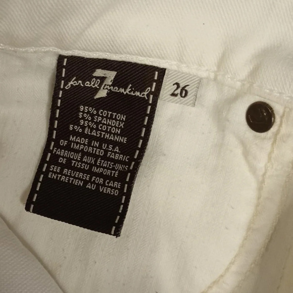 For All Mankind White Denim Distressed Cut Off Shorts QQQ - Picture 5 of 5